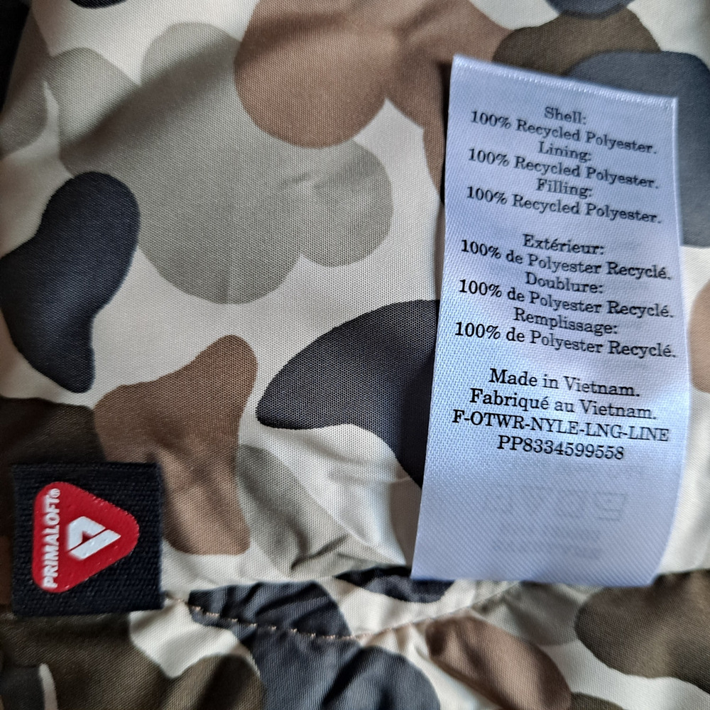 NWT Everlane The Renew Long Liner Zip Puffer Jacket Biscotti Camo Women Size XXS - Picture 11 of 14